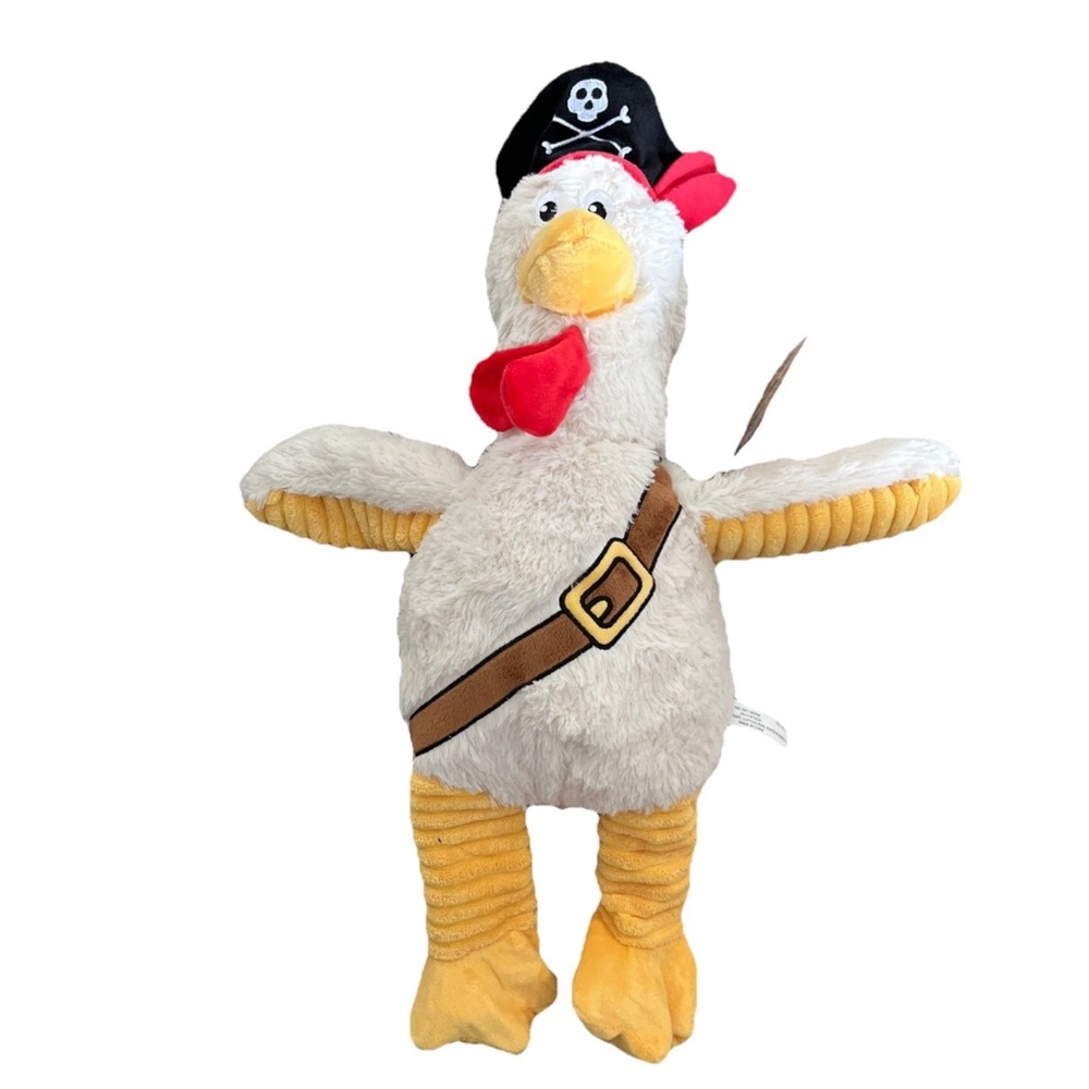 Think Dog Pirate Chicken Plush Toy - White